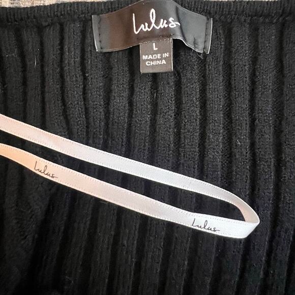 Lulus Black Warm Emotions Skater Mini Sweater Dress, size Large - Picture 8 of 9